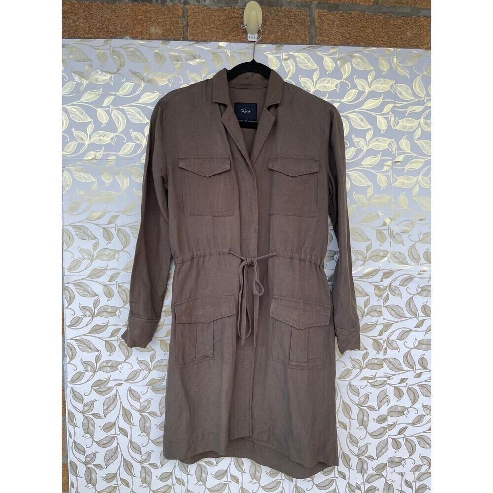 Rails Carmen Utility Linen Dress Army Green XS Safari Military Utilitycore